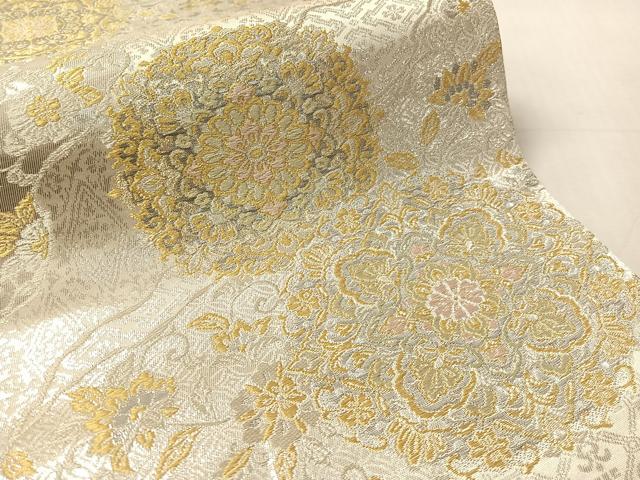 平和屋着物●六通柄袋帯　道長正倉文　純プラチナ二重箔　正絹　逸品　CABL6097vp