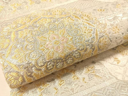 平和屋着物●六通柄袋帯　道長正倉文　純プラチナ二重箔　正絹　逸品　CABL6097vp