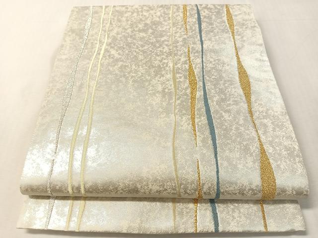 平和屋着物●六通柄袋帯　カラートーン　よろけ縞　金銀糸　鈴乃屋扱い　正絹　逸品　CABL6100vp