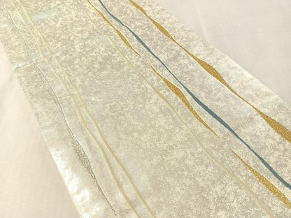 平和屋着物●六通柄袋帯　カラートーン　よろけ縞　金銀糸　鈴乃屋扱い　正絹　逸品　CABL6100vp