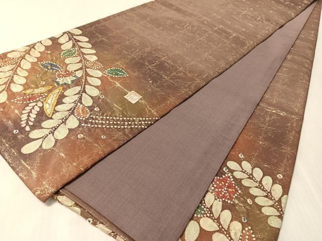 平和屋着物●太鼓柄袋帯　作家物　絞り　辻が花　金糸　正絹　逸品　CABL6107vp