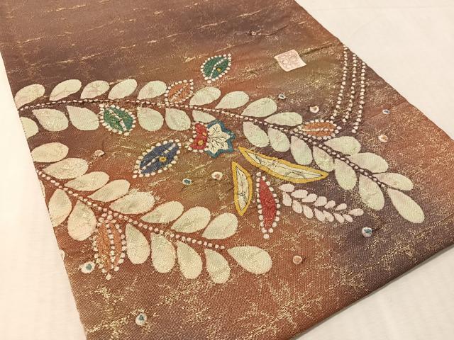 平和屋着物●太鼓柄袋帯　作家物　絞り　辻が花　金糸　正絹　逸品　CABL6107vp