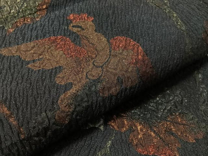 平和屋着物●六通柄袋帯 ふくれ織 葡萄唐草鳥文 金糸 正絹 逸品 CABL6109vp