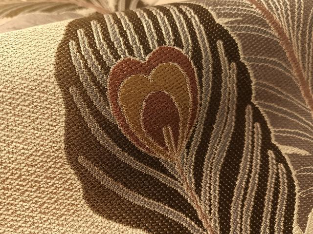 平和屋着物●こむさでもーど・COMME CA DU MODE 六通柄袋帯 孔雀羽文 正絹 逸品 未使用 CABL6115vp