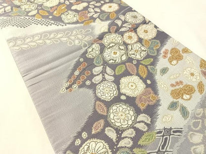 平和屋着物●六通柄袋帯 辻が花 ラメ糸 金糸 やまと誂製 正絹 逸品 未使用 CABL6118vp