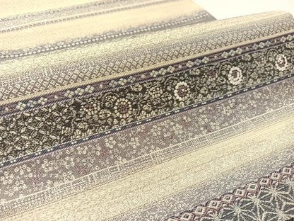 平和屋着物●両面 六通柄袋帯 横段花文 やまと誂製 正絹 逸品 未使用 CABL6119vp