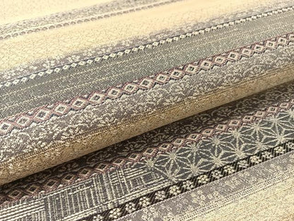 平和屋着物●両面 六通柄袋帯 横段花文 やまと誂製 正絹 逸品 未使用 CABL6119vp