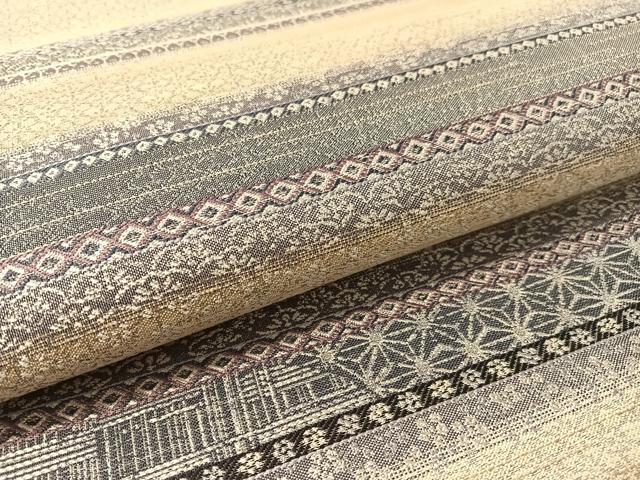 平和屋着物●両面 六通柄袋帯 横段花文 やまと誂製 正絹 逸品 未使用 CABL6119vp