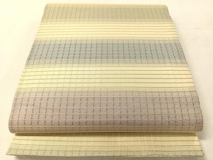 平和屋着物●両面 六通柄袋帯 横段花文 やまと誂製 正絹 逸品 未使用 CABL6119vp