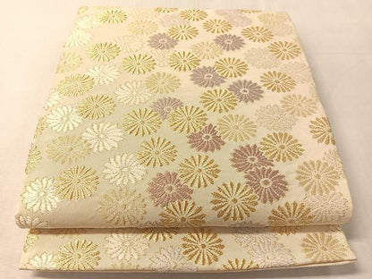 平和屋着物●六通柄 本袋帯 唐織 綴れ 龍宮菊 金糸 正絹 逸品 CABL6120vp
