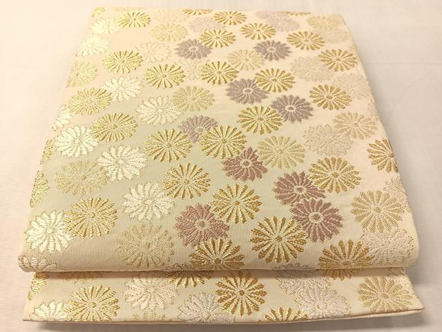平和屋着物●六通柄 本袋帯 唐織 綴れ 龍宮菊 金糸 正絹 逸品 CABL6120vp