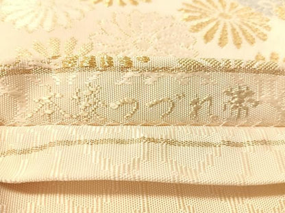 平和屋着物●六通柄 本袋帯 唐織 綴れ 龍宮菊 金糸 正絹 逸品 CABL6120vp
