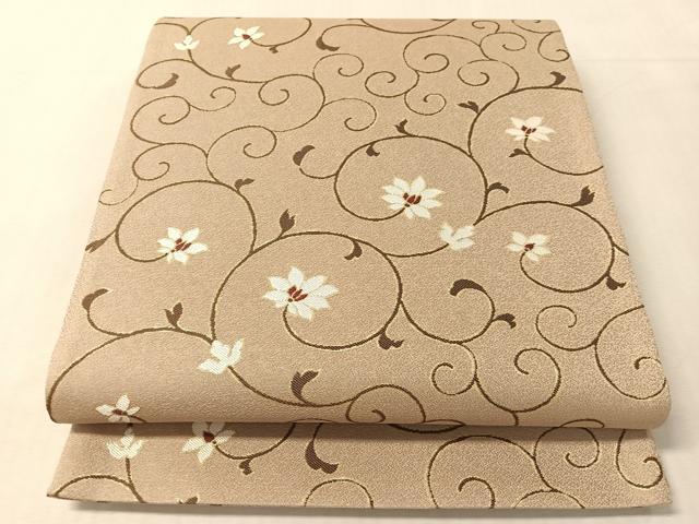 平和屋着物●両面　六通柄袋帯　花唐草文　金糸　三越扱い　正絹　逸品　CABL6121vp