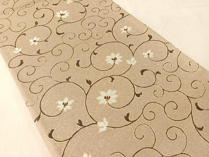 平和屋着物●両面　六通柄袋帯　花唐草文　金糸　三越扱い　正絹　逸品　CABL6121vp