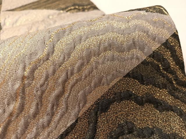 平和屋着物●森英恵・HANAE MORI　全通柄袋帯　ふくれ織　道長吉祥文　金糸　正絹　逸品　CABL6126vp