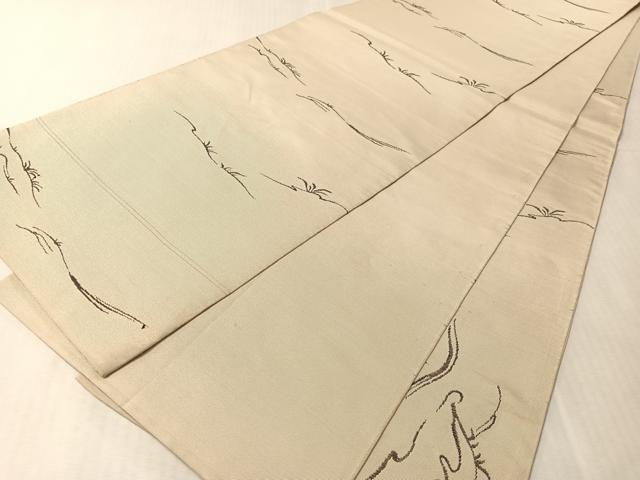 平和屋着物●西陣　勝山織物謹製　六通柄　本袋帯　紬地　釣童子　正絹　逸品　CABL6129vp