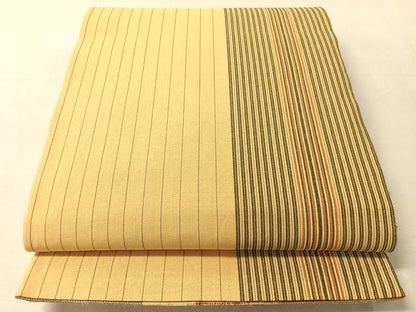 平和屋着物●両面　全通柄袋帯　絣市松文様　正絹　逸品　CABL6136vp