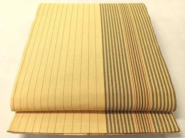 平和屋着物●両面　全通柄袋帯　絣市松文様　正絹　逸品　CABL6136vp