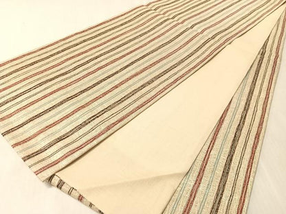 平和屋着物▽全通柄袋帯　スリーシーズン　春夏秋　櫛織　間道　正絹　逸品　CABL6139vp