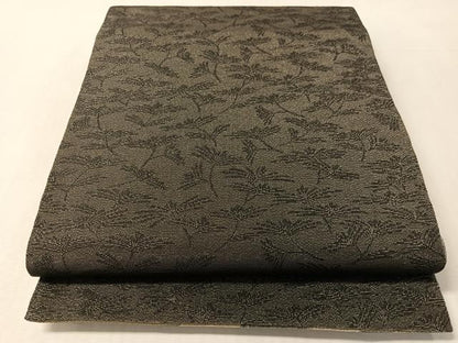 平和屋着物▽両面　六通柄袋帯　スリーシーズン　春夏秋　櫛織　よろけ縞　金糸　正絹　逸品　CABL6141vp