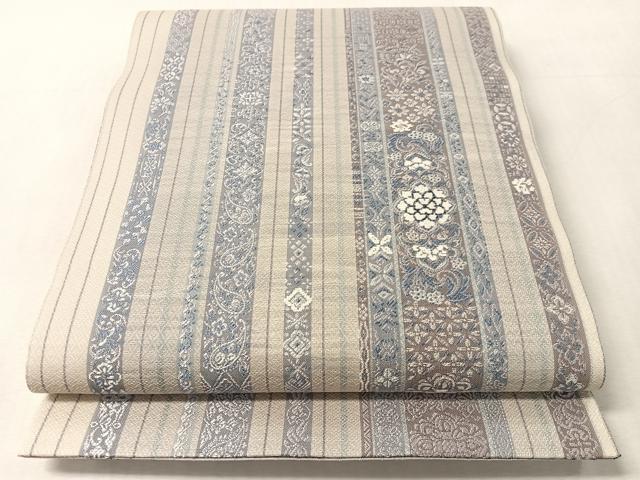 平和屋着物▽両面　全通柄袋帯　スリーシーズン　春夏秋　モール　花間道　正絹　逸品　未使用　CABL6148vp