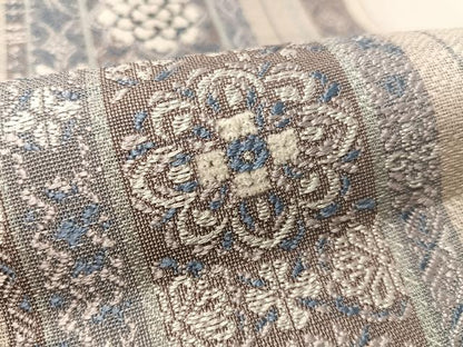 平和屋着物▽両面　全通柄袋帯　スリーシーズン　春夏秋　モール　花間道　正絹　逸品　未使用　CABL6148vp