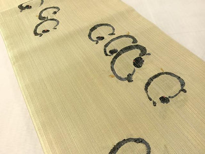 平和屋着物▽六通柄袋帯　スリーシーズン　春夏秋　抽象文様　金糸　ますいわ屋扱い　正絹　逸品　CABL6149vp