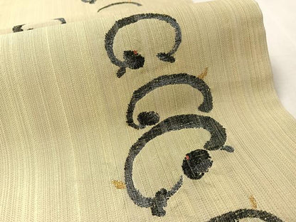 平和屋着物▽六通柄袋帯　スリーシーズン　春夏秋　抽象文様　金糸　ますいわ屋扱い　正絹　逸品　CABL6149vp