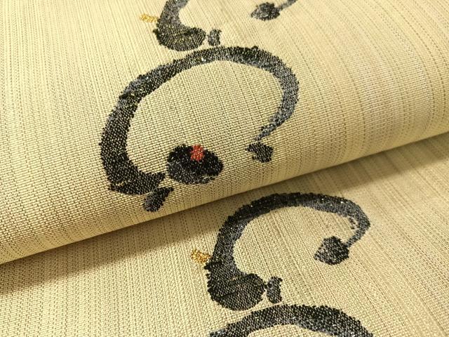 平和屋着物▽六通柄袋帯　スリーシーズン　春夏秋　抽象文様　金糸　ますいわ屋扱い　正絹　逸品　CABL6149vp