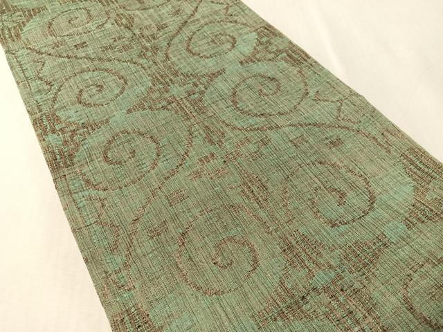 平和屋着物▽西陣図案家 徳田義三　六通柄袋帯　スリーシーズン　春夏秋　櫛織　燦煌苹　金糸　正絹　逸品　CABL6157vp