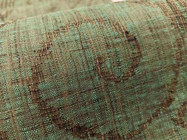 平和屋着物▽西陣図案家 徳田義三　六通柄袋帯　スリーシーズン　春夏秋　櫛織　燦煌苹　金糸　正絹　逸品　CABL6157vp