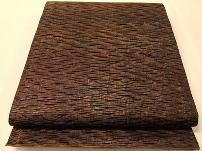 平和屋着物▽六通柄袋帯　スリーシーズン　春夏秋　櫛織　霞文　金糸　正絹　逸品　CABL6161vp