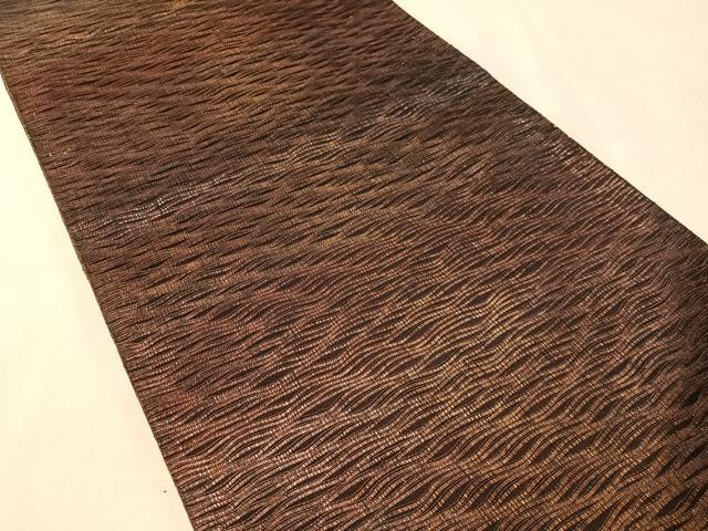 平和屋着物▽六通柄袋帯　スリーシーズン　春夏秋　櫛織　霞文　金糸　正絹　逸品　CABL6161vp