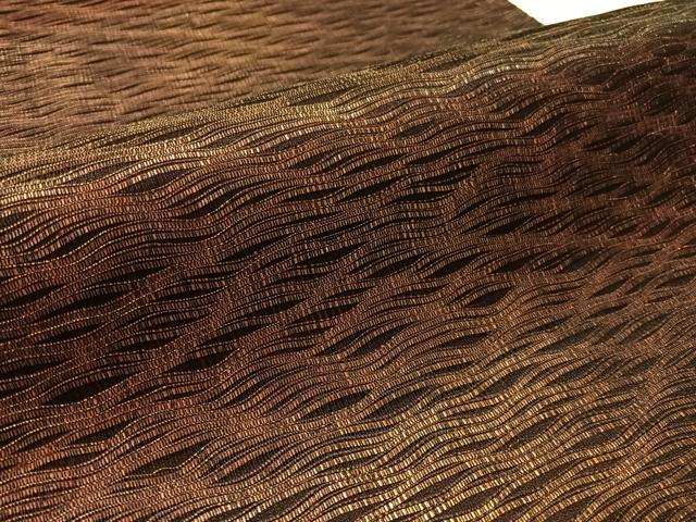 平和屋着物▽六通柄袋帯　スリーシーズン　春夏秋　櫛織　霞文　金糸　正絹　逸品　CABL6161vp