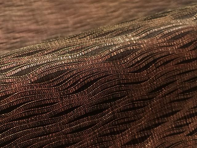 平和屋着物▽六通柄袋帯　スリーシーズン　春夏秋　櫛織　霞文　金糸　正絹　逸品　CABL6161vp