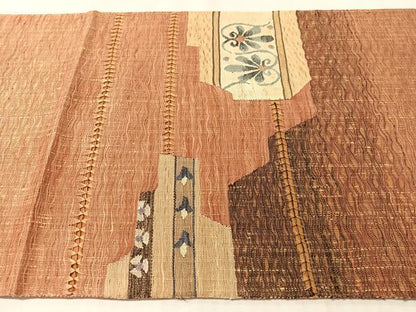 平和屋着物▽太鼓柄袋帯　スリーシーズン　春夏秋　すくい織　幾何学花文　正絹　逸品　CABL6164vp