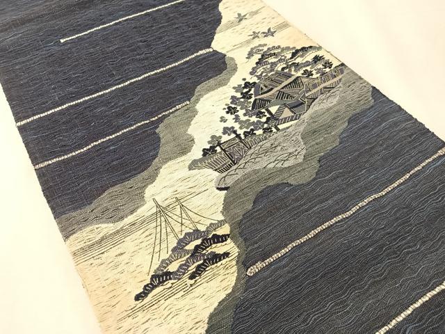平和屋着物▽太鼓柄袋帯　スリーシーズン　春夏秋　すくい織　御所解文　正絹　逸品　未使用　CABL6165vp
