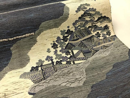 平和屋着物▽太鼓柄袋帯　スリーシーズン　春夏秋　すくい織　御所解文　正絹　逸品　未使用　CABL6165vp