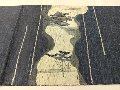 平和屋着物▽太鼓柄袋帯　スリーシーズン　春夏秋　すくい織　御所解文　正絹　逸品　未使用　CABL6165vp