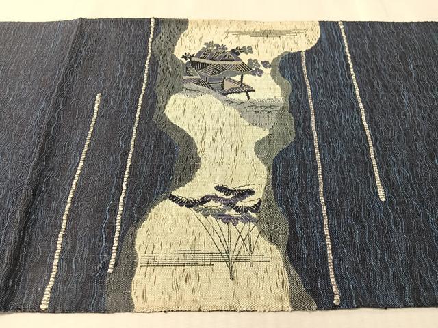 平和屋着物▽太鼓柄袋帯　スリーシーズン　春夏秋　すくい織　御所解文　正絹　逸品　未使用　CABL6165vp