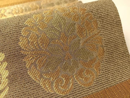 平和屋着物▽六通柄袋帯　スリーシーズン　春夏秋　横段正倉院花文　金糸　正絹　逸品　CABL6169vp