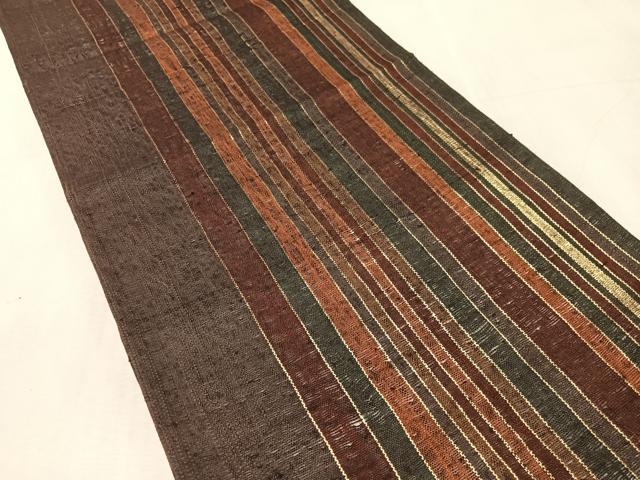 平和屋着物▽全通柄袋帯　スリーシーズン　春夏秋　櫛織　間道　金糸　正絹　逸品　CABL6171vp