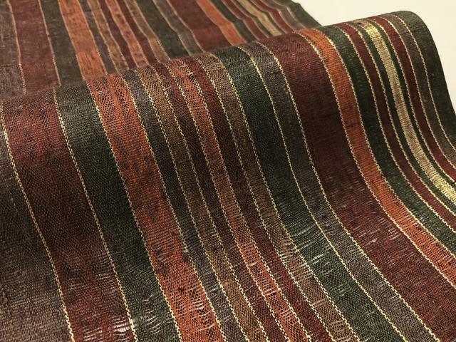 平和屋着物▽全通柄袋帯　スリーシーズン　春夏秋　櫛織　間道　金糸　正絹　逸品　CABL6171vp
