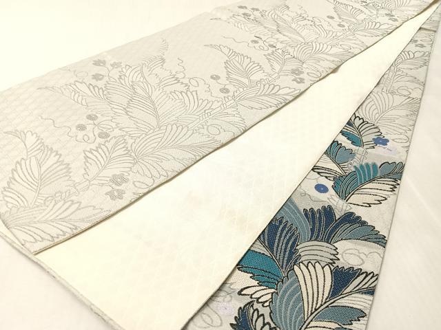平和屋着物▽太鼓柄袋帯　スリーシーズン　春夏秋　草花文　正絹　逸品　CABL6178vp