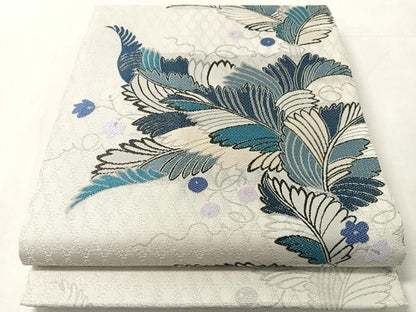 平和屋着物▽太鼓柄袋帯　スリーシーズン　春夏秋　草花文　正絹　逸品　CABL6178vp