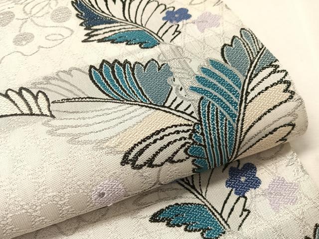 平和屋着物▽太鼓柄袋帯　スリーシーズン　春夏秋　草花文　正絹　逸品　CABL6178vp