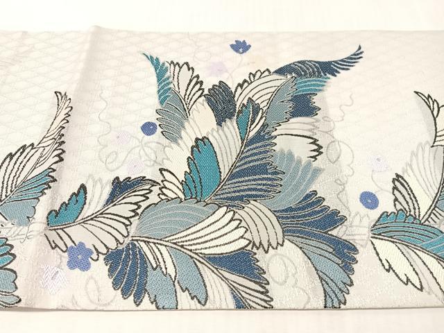 平和屋着物▽太鼓柄袋帯　スリーシーズン　春夏秋　草花文　正絹　逸品　CABL6178vp