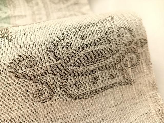 平和屋着物▽六通柄袋帯　スリーシーズン　春夏秋　紬地　吉祥花文　金糸　正絹　逸品　未使用　CABL6180vp