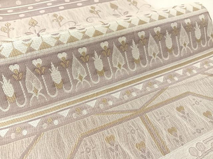 平和屋着物▽六通柄袋帯　スリーシーズン　春夏秋　櫛織　幾何学文　正絹　逸品　CABL6181vp
