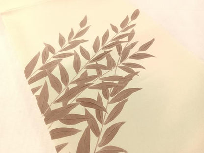 平和屋着物▼塩瀬　太鼓柄袋帯　手描き　枝葉文　正絹　逸品　CABL6182vp